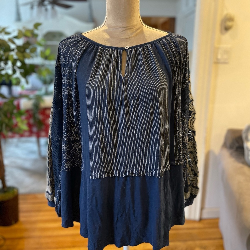 Free People Indigo Dreams Oversized Top